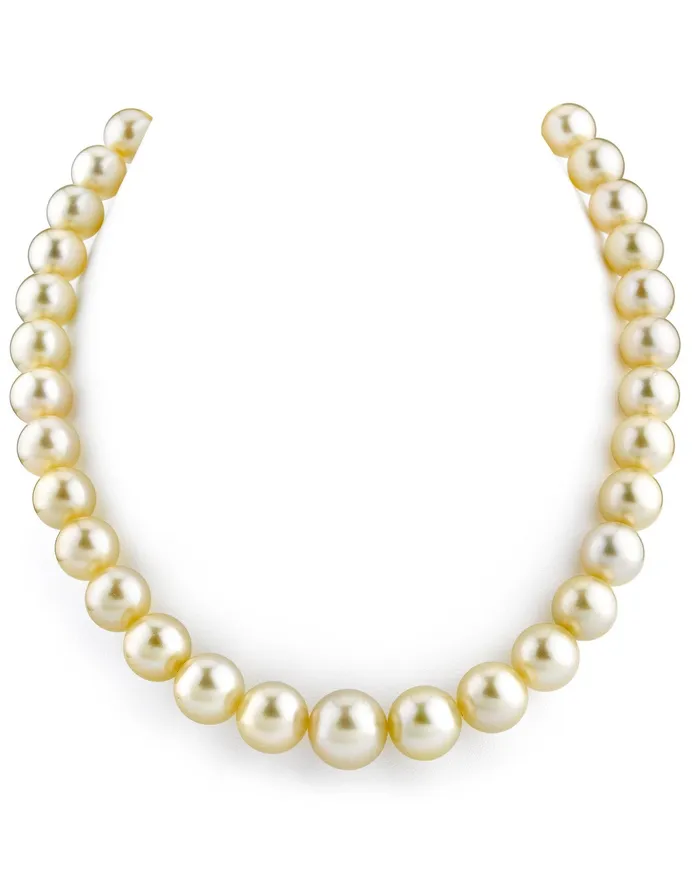 SPT 1012mm Champagne Golden South Sea Pearl Necklace AAA Quality Necklaces SPT 1012mm Champagne Golden South Sea Pearl Necklace AAA Quality Necklaces