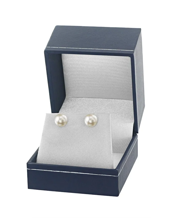 spt 8590mm White Akoya Round Pearl Stud Earrings Earrings