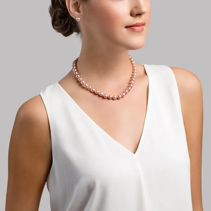spt Necklaces 8595mm Pink Freshwater Pearl Necklace AAAA Quality