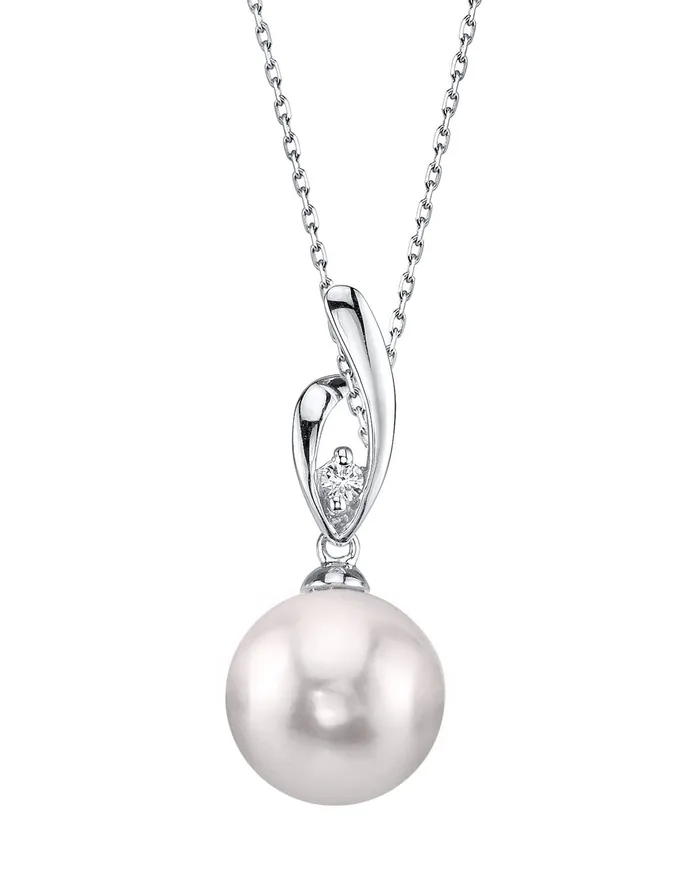 spt Necklaces Akoya Pearl Diamond Lois Pendant
