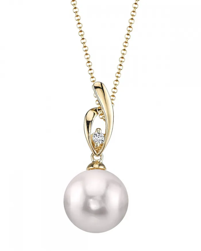 spt Necklaces Akoya Pearl Diamond Lois Pendant