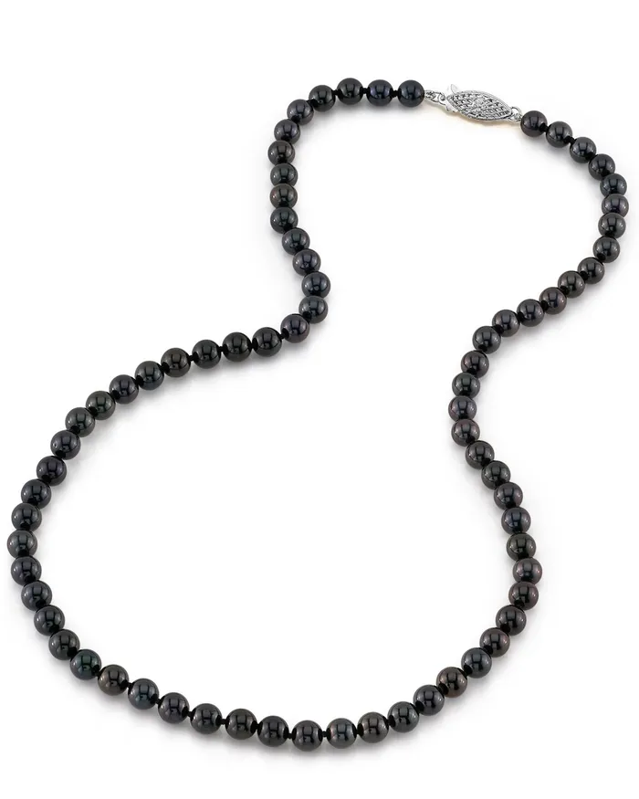 spt Necklaces Black Japanese Akoya Pearl Necklace 5560mm AA Quality