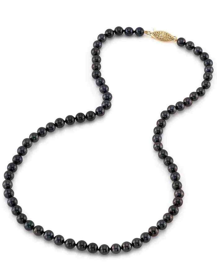 spt Necklaces Black Japanese Akoya Pearl Necklace 5560mm AA Quality