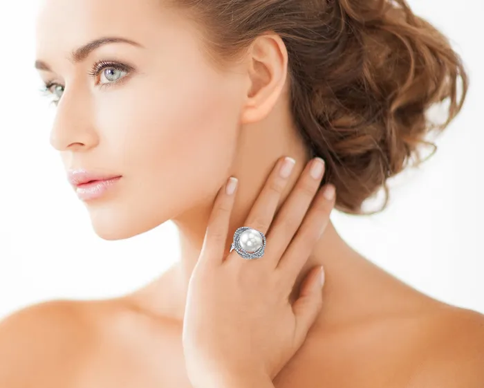 spt Rings White South Sea Pearl Diamond Orion Cocktail Ring