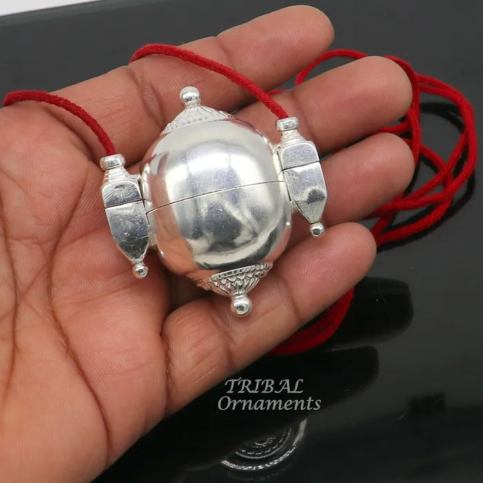 Sterling silver handmade lord shiva amazing lingam box container box pendant jewelry for belly dance nsp111 TRIBALORNAMENT Necklaces