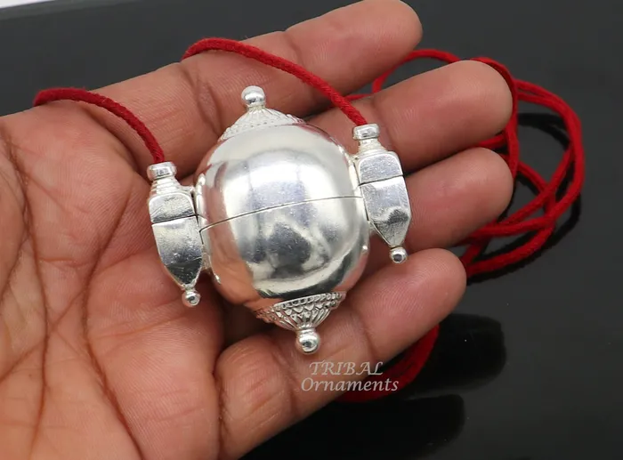 Sterling silver handmade lord shiva amazing lingam box container box pendant jewelry for belly dance nsp111 TRIBALORNAMENT Necklaces