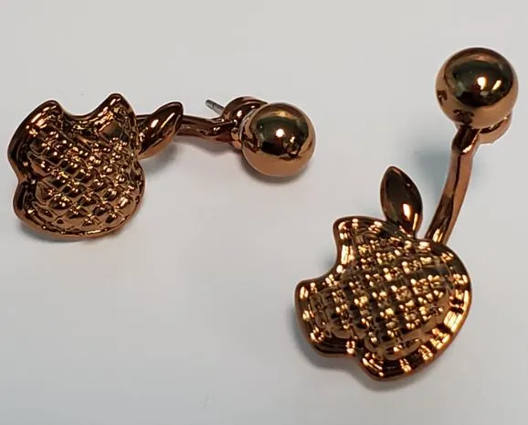 Susan Earrings E487 Copper Apple Peek a Boo Earrings