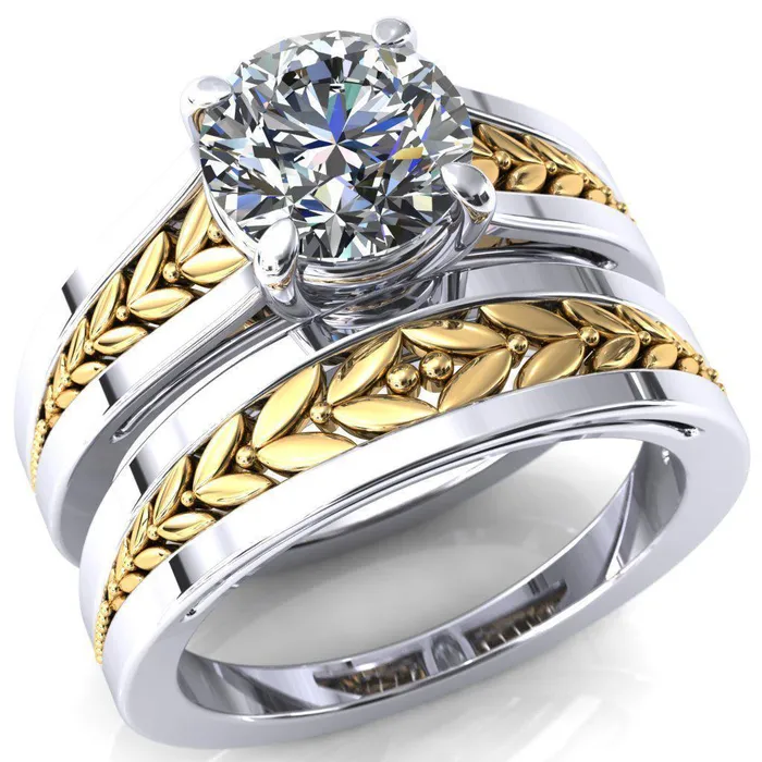 Tayah Round Center Stone 4 Prong Engagement Ring Fire Brilliance Rings