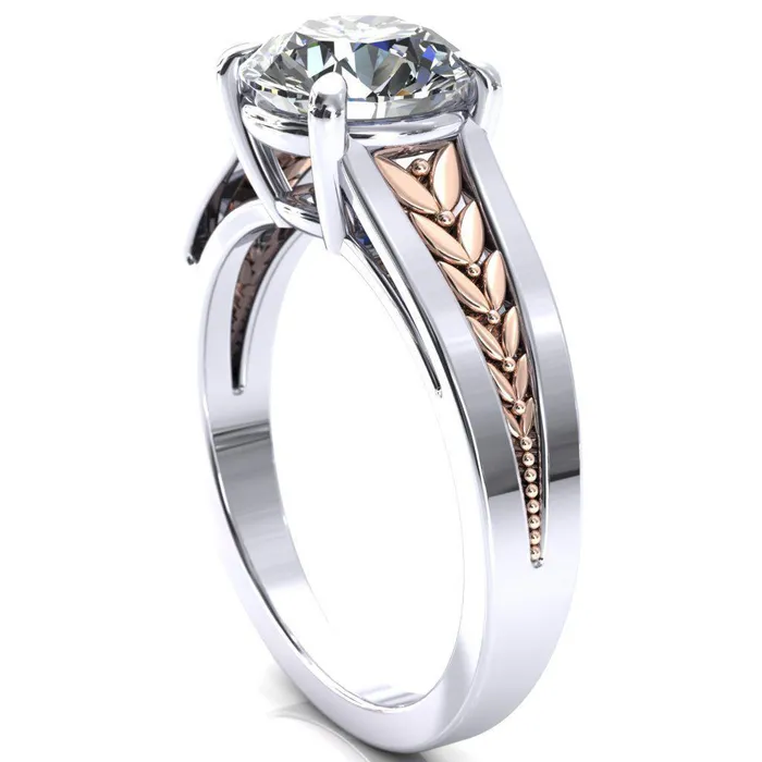 Tayah Round Center Stone 4 Prong Engagement Ring Fire Brilliance Rings