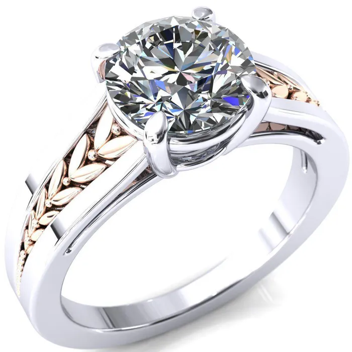 Tayah Round Center Stone 4 Prong Engagement Ring Fire Brilliance Rings