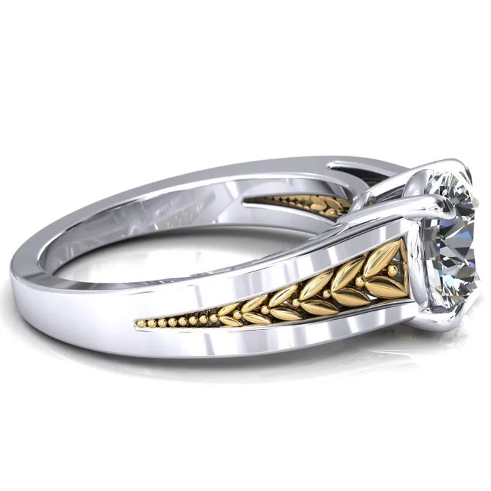 Tayah Round Center Stone 4 Prong Engagement Ring Fire Brilliance Rings