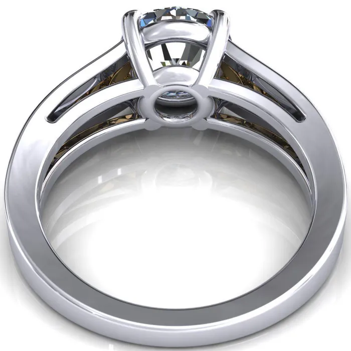 Tayah Round Center Stone 4 Prong Engagement Ring Fire Brilliance Rings