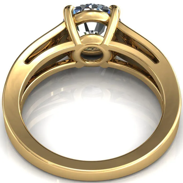 Tayah Round Center Stone 4 Prong Engagement Ring Fire Brilliance Rings