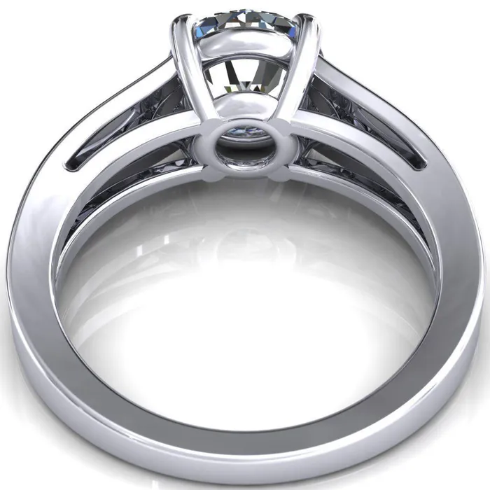 Tayah Round Center Stone 4 Prong Engagement Ring Fire Brilliance Rings