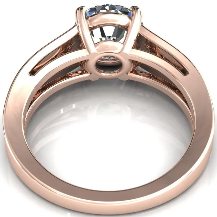 Tayah Round Center Stone 4 Prong Engagement Ring Fire Brilliance Rings