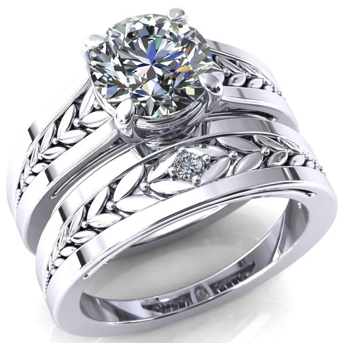Tayah Round Center Stone 4 Prong Engagement Ring Fire Brilliance Rings