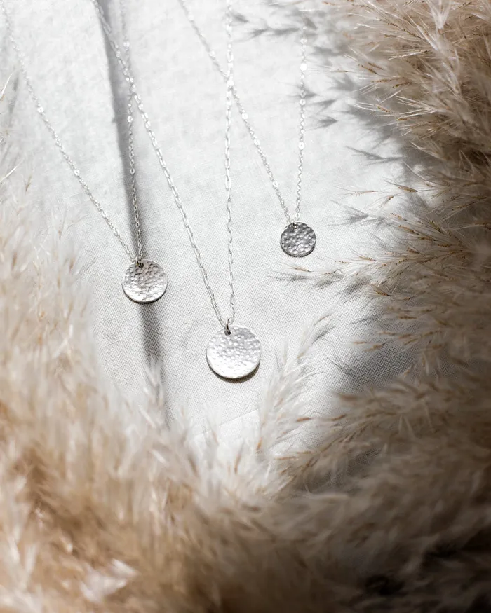 THE HAMMERED COIN NECKLACE SILVER Stylin By Aylin Necklaces