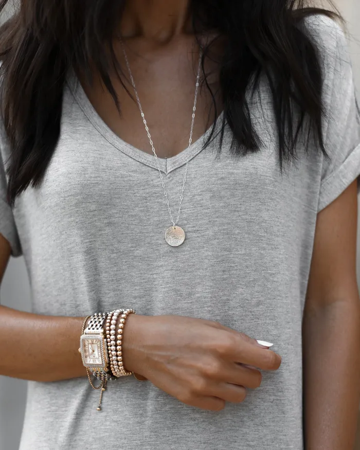 THE HAMMERED COIN NECKLACE SILVER Stylin By Aylin Necklaces