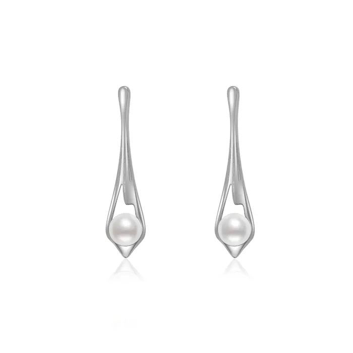 Top Grade Freshwater Pearl Earrings WE00572 FLUID Pearly Lustre Earrings