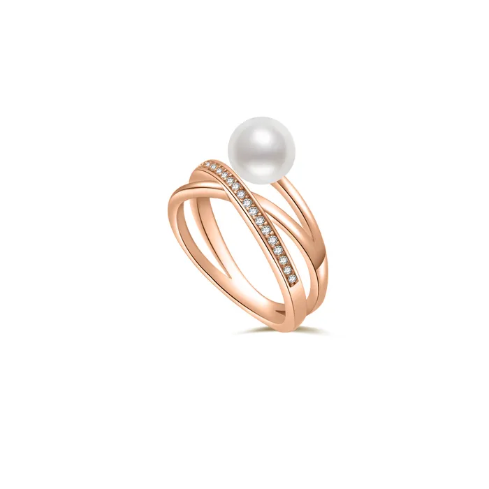 Top Grade Freshwater Pearl Ring WR00201 CONNECT Pearly Lustre Rings