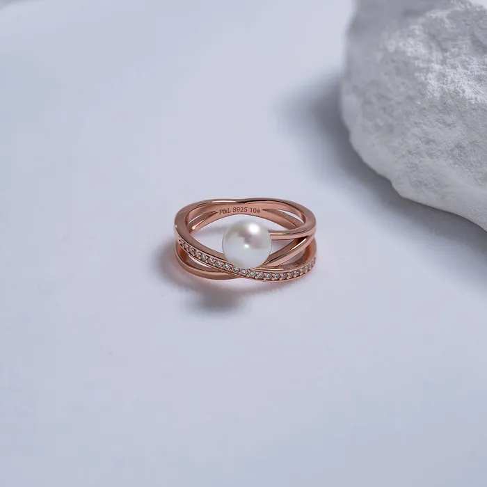 Top Grade Freshwater Pearl Ring WR00201 CONNECT Pearly Lustre Rings
