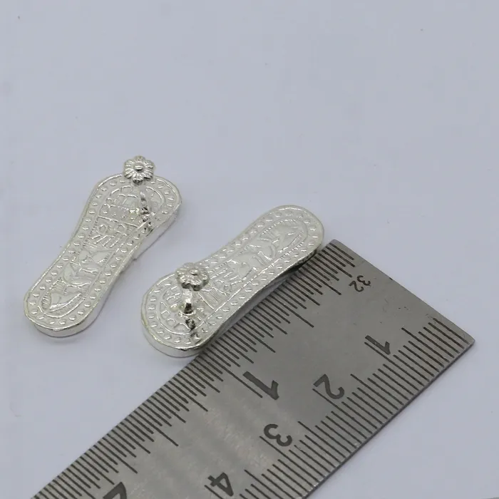 TRIBAL ORNAMENTS 1 sterling silver handmade Charan paduka or slippers for idol krishna laddu gopala little krishna or Vshnu Narayana puja art su1301 Necklaces TRIBAL ORNAMENTS 1 sterling silver handmade Charan paduka or slippers for idol krishna laddu gopala little krishna or Vshnu Narayana puja art su1301 Necklaces