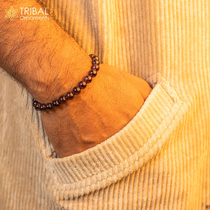 TRIBAL ORNAMENTS 6 MM garnet crystal mineral natural gemstone beaded handmade bracelet customized unisex Jewelry stnbr168 Bracelets TRIBAL ORNAMENTS 6 MM garnet crystal mineral natural gemstone beaded handmade bracelet customized unisex Jewelry stnbr168 Bracelets