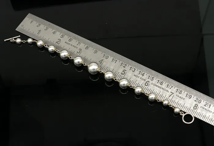 TRIBAL ORNAMENTS 925 sterling silver beaded customized bracelet best gifting stylish beaded bracelet unisex personalized belly dance jewelry nsbr241 Bracelets