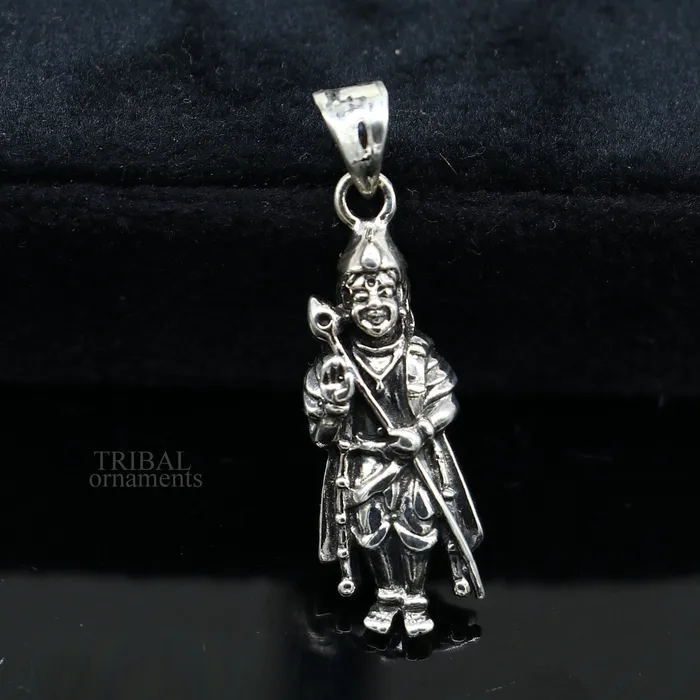 TRIBAL ORNAMENTS 925 sterling silver Divine lord murugan KARTHIKEYA pendant excellent vintage designer silver handmade elegant pendant jewelry ssp1635 Necklaces