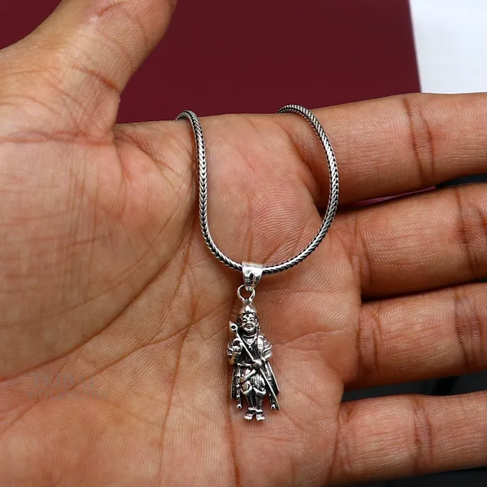 TRIBAL ORNAMENTS 925 sterling silver Divine lord murugan KARTHIKEYA pendant excellent vintage designer silver handmade elegant pendant jewelry ssp1635 Necklaces