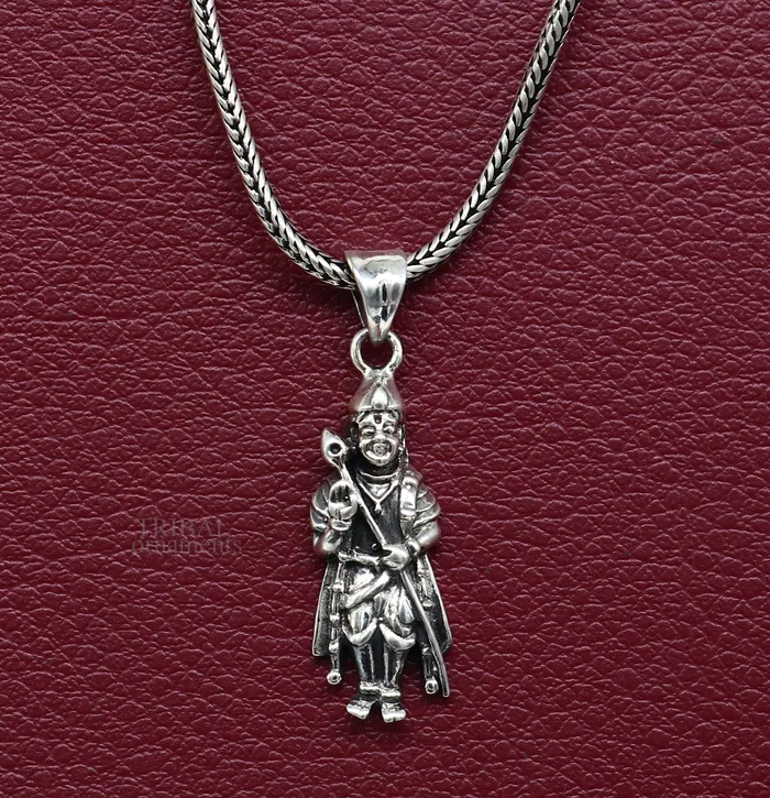 TRIBAL ORNAMENTS 925 sterling silver Divine lord murugan KARTHIKEYA pendant excellent vintage designer silver handmade elegant pendant jewelry ssp1635 Necklaces