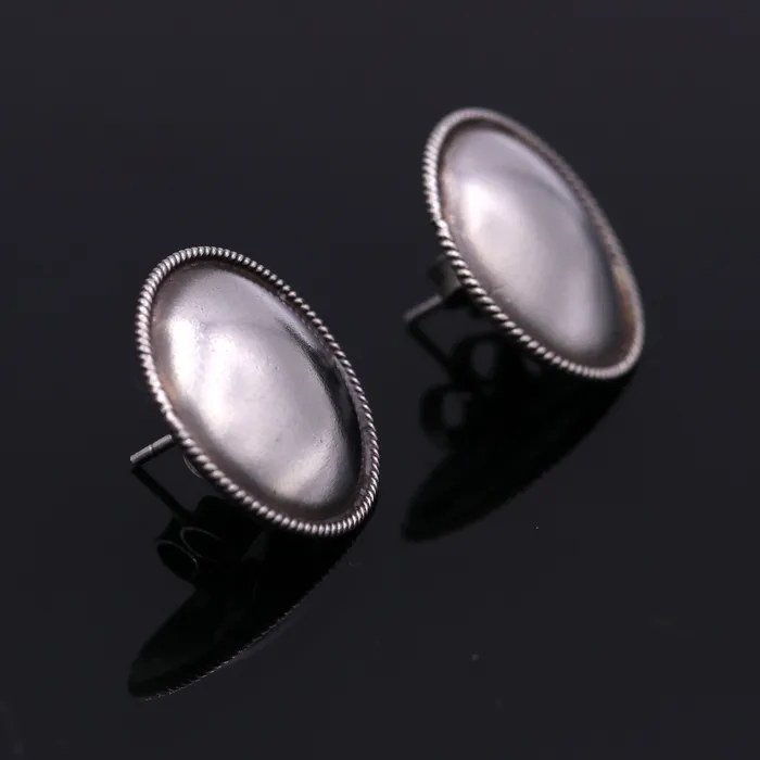 TRIBAL ORNAMENTS 925 sterling silver gorgeous plain stud earring tribal jewelry fabulous gifting stud jewelry oxidized jewelry from india s507 Earrings