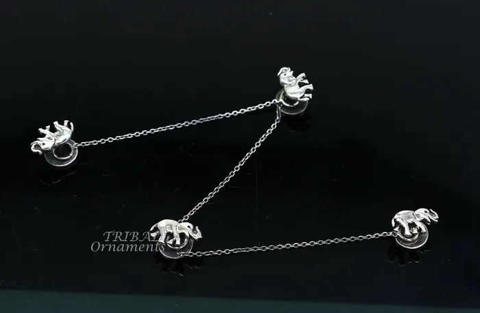 TRIBAL ORNAMENTS 925 Sterling silver handmade amazing unique elephant shape ethnic style design buttons for mens kurta best gifting accessories btn15 Rings