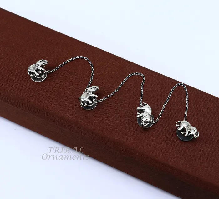 TRIBAL ORNAMENTS 925 Sterling silver handmade amazing unique elephant shape ethnic style design buttons for mens kurta best gifting accessories btn15 Rings