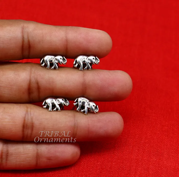 TRIBAL ORNAMENTS 925 Sterling silver handmade amazing unique elephant shape ethnic style design buttons for mens kurta best gifting accessories btn15 Rings