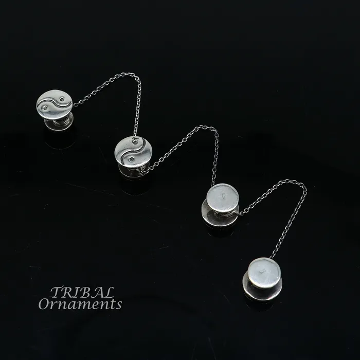 TRIBAL ORNAMENTS 925 Sterling silver handmade amazing unique rond design shape ethnic style design buttons for mens kurta best gifting accessories btn20 Rings