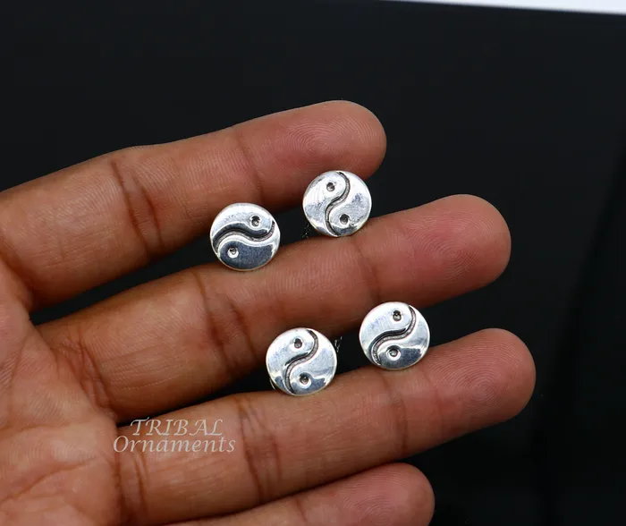 TRIBAL ORNAMENTS 925 Sterling silver handmade amazing unique rond design shape ethnic style design buttons for mens kurta best gifting accessories btn20 Rings