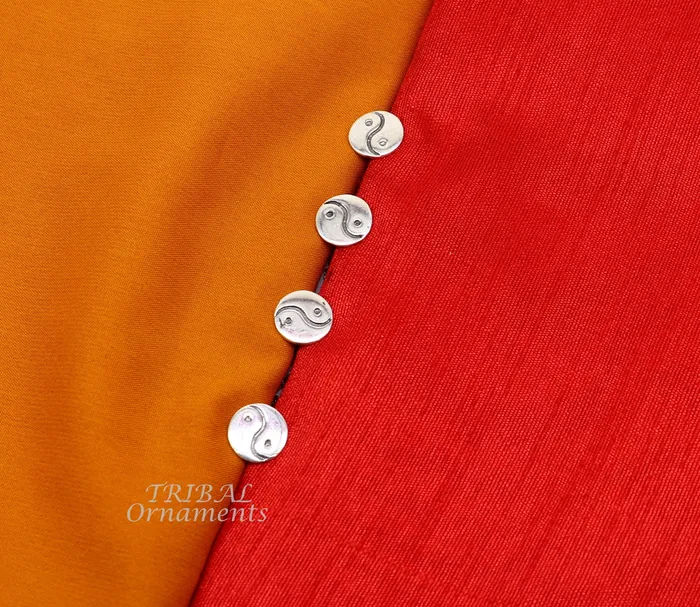 TRIBAL ORNAMENTS 925 Sterling silver handmade amazing unique rond design shape ethnic style design buttons for mens kurta best gifting accessories btn20 Rings