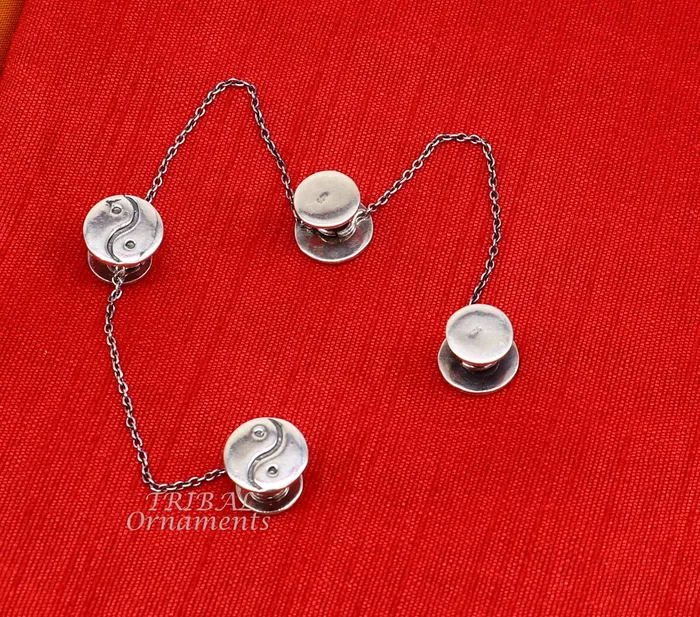 TRIBAL ORNAMENTS 925 Sterling silver handmade amazing unique rond design shape ethnic style design buttons for mens kurta best gifting accessories btn20 Rings