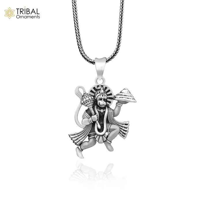 TRIBAL ORNAMENTS 925 sterling silver handmade Hindu idol God Lord hanuman flying pendant amazing divine lord bajarangbali pendant gifting jewelry NSP815 Necklaces TRIBAL ORNAMENTS 925 sterling silver handmade Hindu idol God Lord hanuman flying pendant amazing divine lord bajarangbali pendant gifting jewelry NSP815 Necklaces