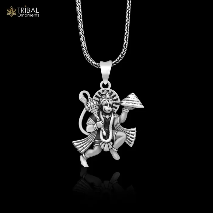 TRIBAL ORNAMENTS 925 sterling silver handmade Hindu idol God Lord hanuman flying pendant amazing divine lord bajarangbali pendant gifting jewelry NSP815 Necklaces TRIBAL ORNAMENTS 925 sterling silver handmade Hindu idol God Lord hanuman flying pendant amazing divine lord bajarangbali pendant gifting jewelry NSP815 Necklaces