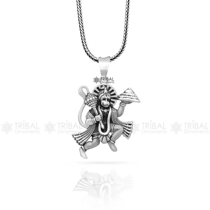 TRIBAL ORNAMENTS 925 sterling silver handmade Hindu idol God Lord hanuman flying pendant amazing divine lord bajarangbali pendant gifting jewelry NSP815 Necklaces TRIBAL ORNAMENTS 925 sterling silver handmade Hindu idol God Lord hanuman flying pendant amazing divine lord bajarangbali pendant gifting jewelry NSP815 Necklaces