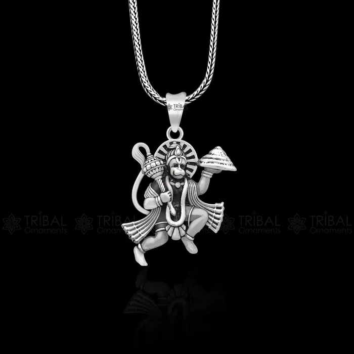 TRIBAL ORNAMENTS 925 sterling silver handmade Hindu idol God Lord hanuman flying pendant amazing divine lord bajarangbali pendant gifting jewelry NSP815 Necklaces TRIBAL ORNAMENTS 925 sterling silver handmade Hindu idol God Lord hanuman flying pendant amazing divine lord bajarangbali pendant gifting jewelry NSP815 Necklaces