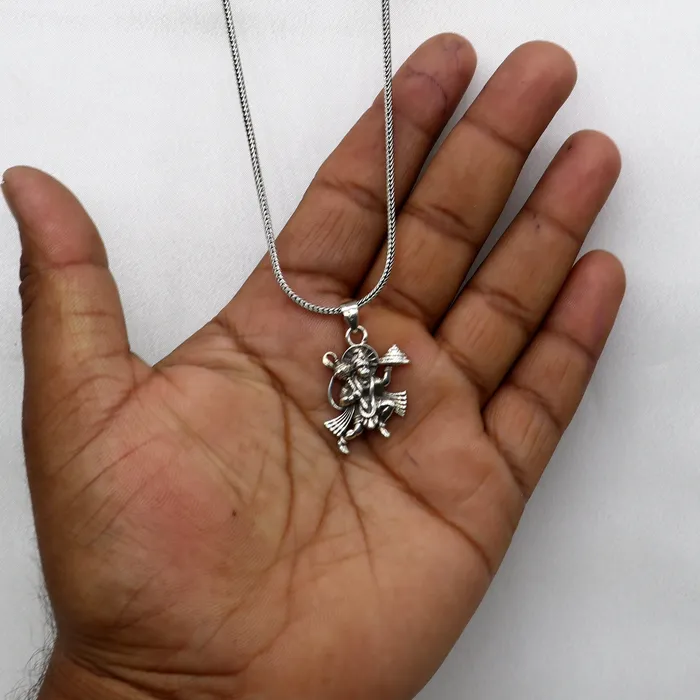 TRIBAL ORNAMENTS 925 sterling silver handmade Hindu idol God Lord hanuman flying pendant amazing divine lord bajarangbali pendant gifting jewelry NSP815 Necklaces TRIBAL ORNAMENTS 925 sterling silver handmade Hindu idol God Lord hanuman flying pendant amazing divine lord bajarangbali pendant gifting jewelry NSP815 Necklaces