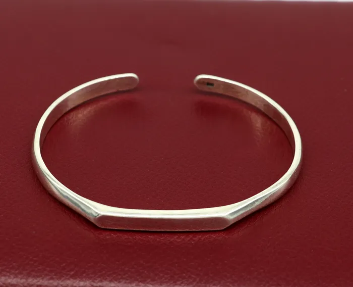 TRIBAL ORNAMENTS 925 sterling silver plain shiny bright bangle bracelet kada excellent personalized gifting adjustable fancy bangle mens or girls cuff65 Bracelets