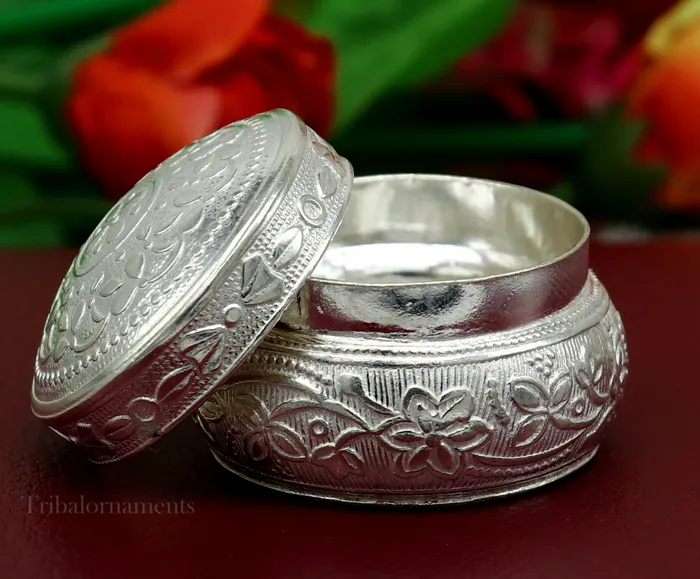 TRIBAL ORNAMENTS 925 sterling silver unique antique design handmade brides eyes kajal box surma box kumkum sindur box small trinket box article stb265 Rings TRIBAL ORNAMENTS 925 sterling silver unique antique design handmade brides eyes kajal box surma box kumkum sindur box small trinket box article stb265 Rings
