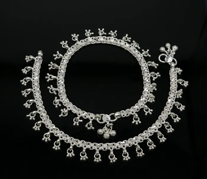 TRIBAL ORNAMENTS Bracelets 105 sterling silver solid handmade vintage stylish anklet bracelet foot bracelet tribal belly dance wedding tribal jewelry gifting ank383