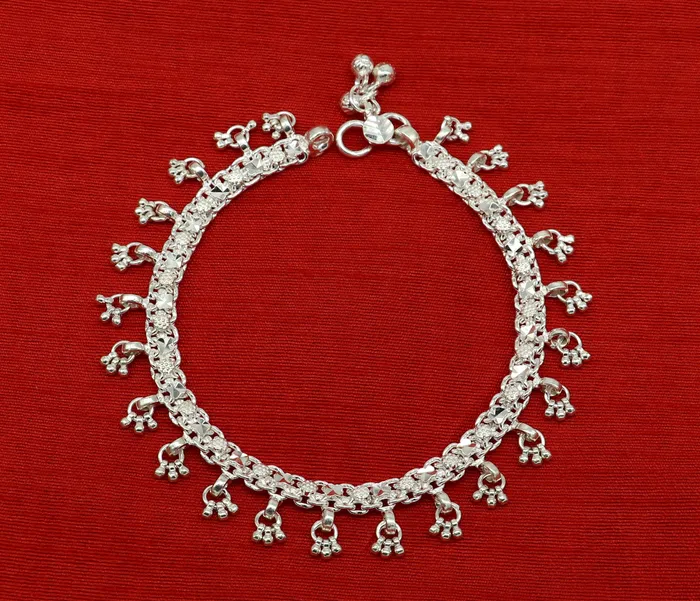 TRIBAL ORNAMENTS Bracelets 105 sterling silver solid handmade vintage stylish anklet bracelet foot bracelet tribal belly dance wedding tribal jewelry gifting ank383