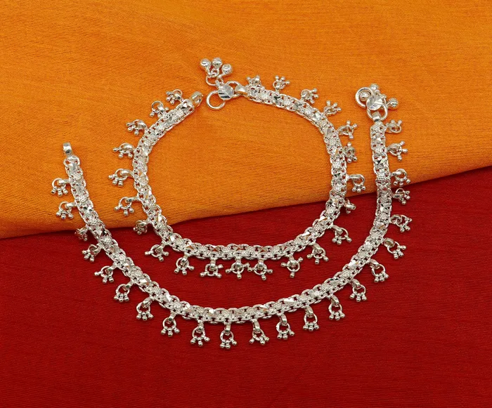 TRIBAL ORNAMENTS Bracelets 105 sterling silver solid handmade vintage stylish anklet bracelet foot bracelet tribal belly dance wedding tribal jewelry gifting ank383