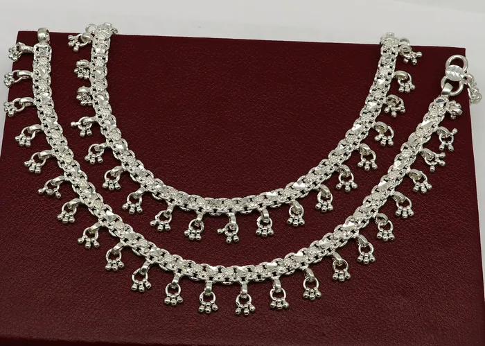 TRIBAL ORNAMENTS Bracelets 105 sterling silver solid handmade vintage stylish anklet bracelet foot bracelet tribal belly dance wedding tribal jewelry gifting ank383